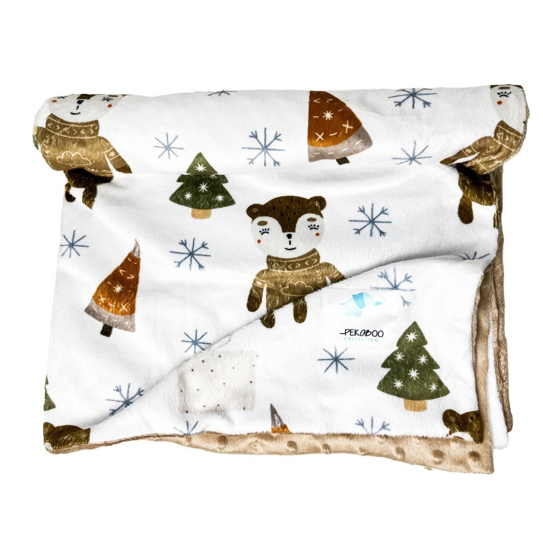 Couverture minky - Ourson enchanté