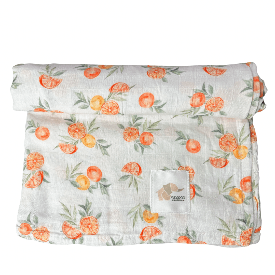 Couverture mousseline de bambou - Oranges