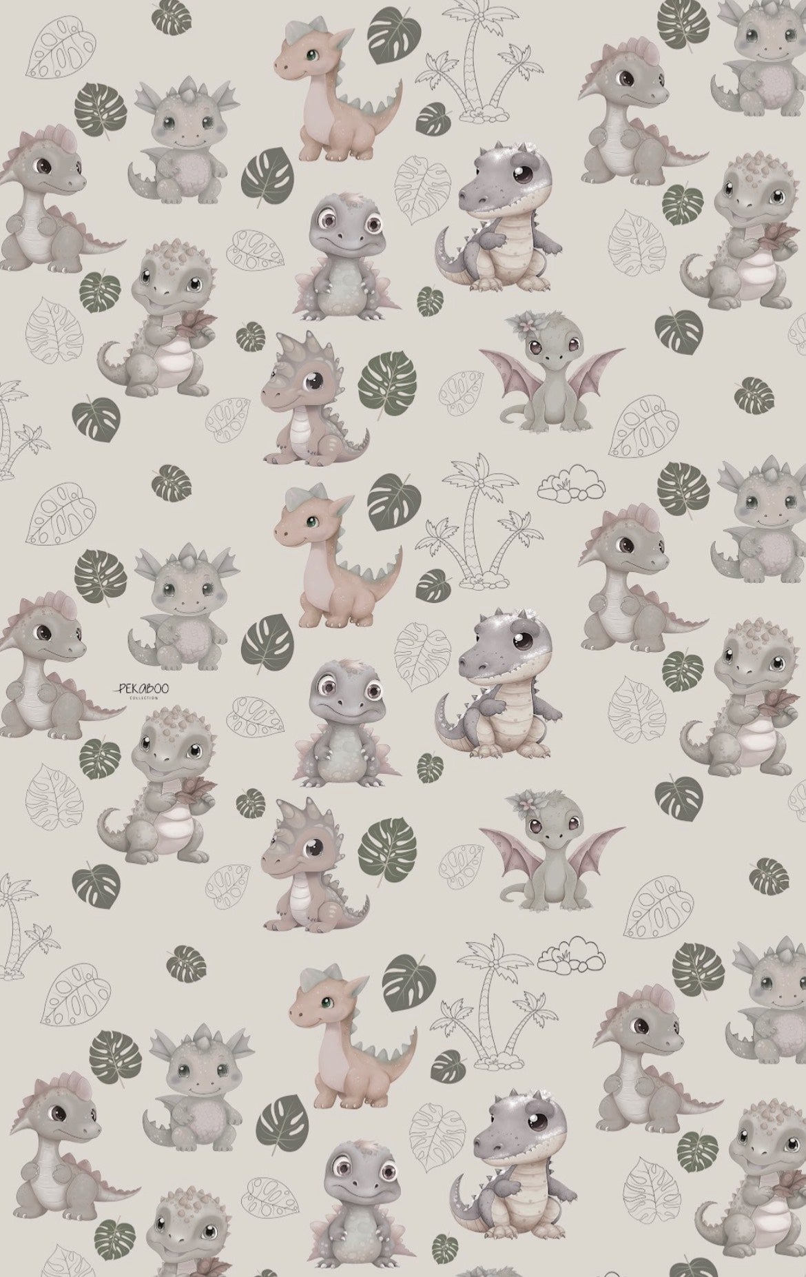 Couverture magiks - Dino palmier vert safari