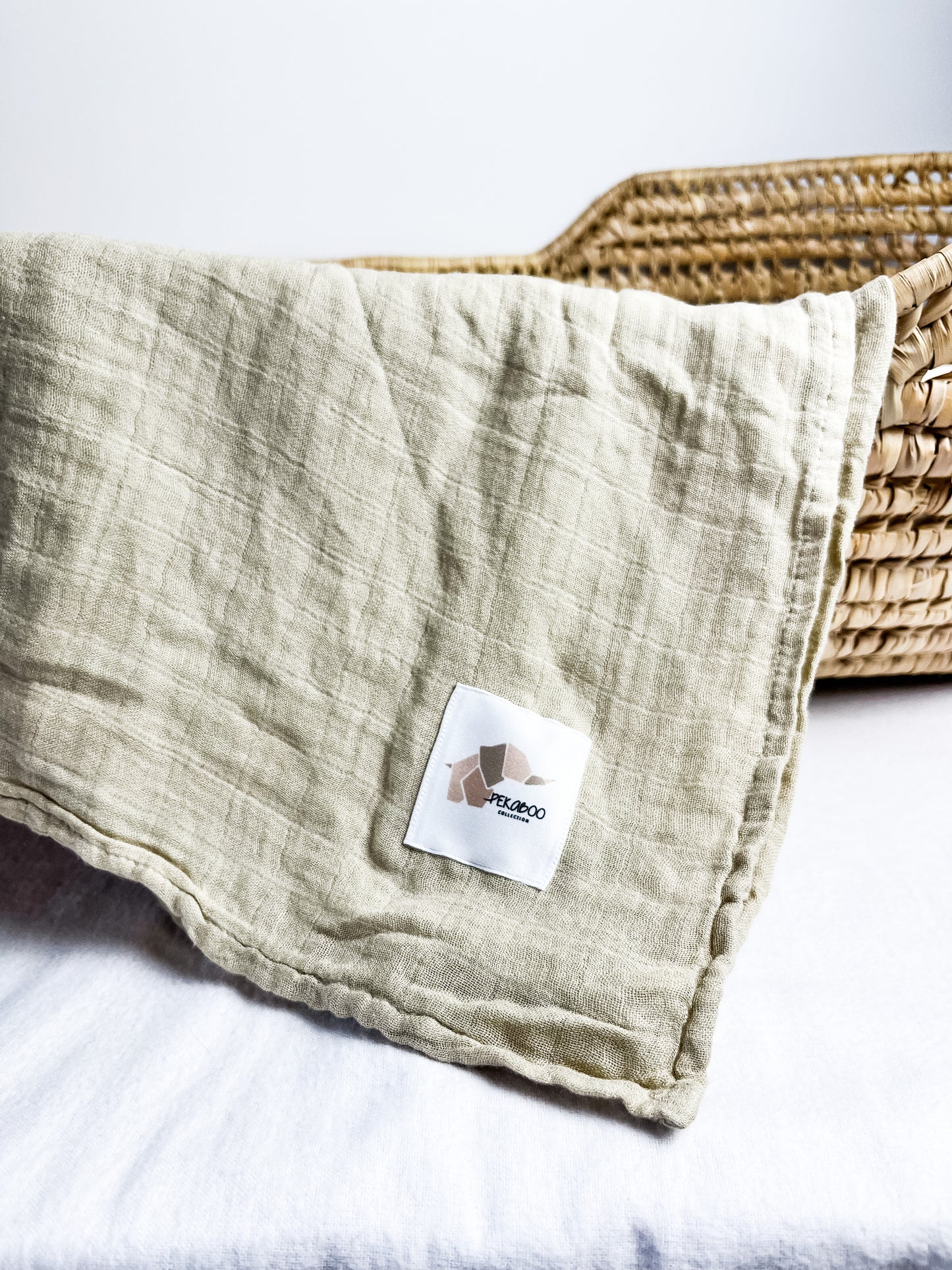 Couverture mousseline de bambou - Beige foncé