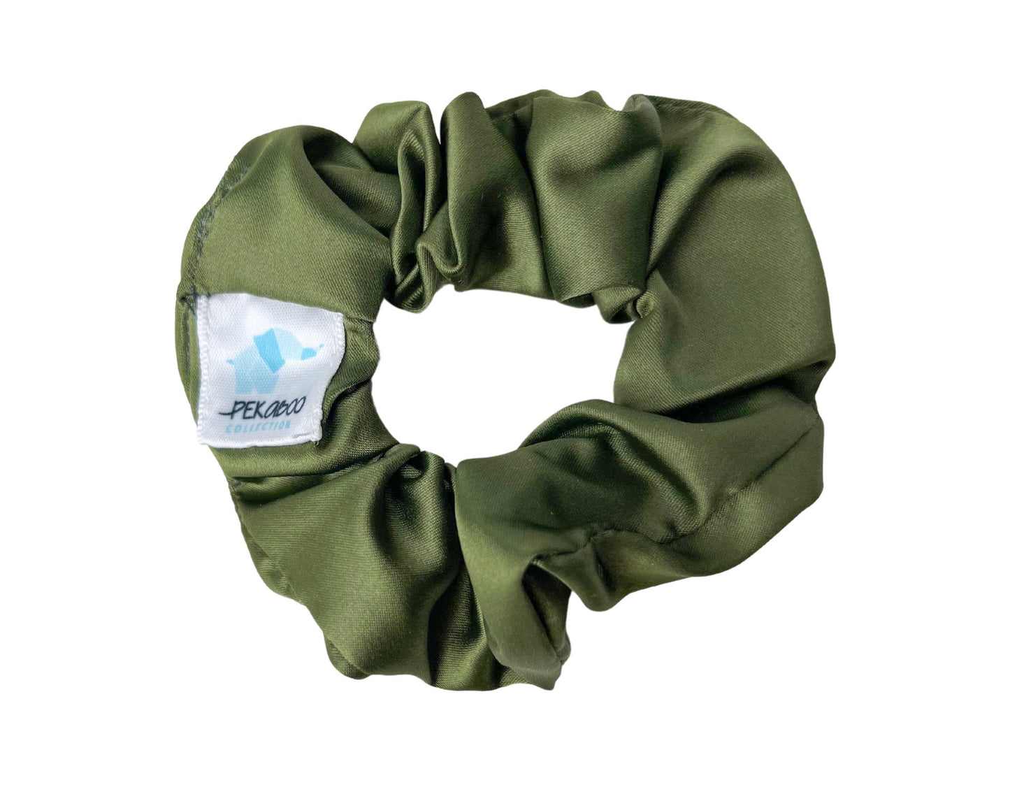 Chouchou élastique pour cheveux - Satin vert basil