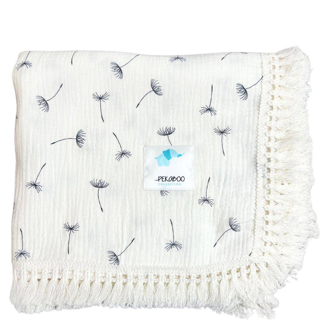 Couverture mousseline avec franges - Dandelion