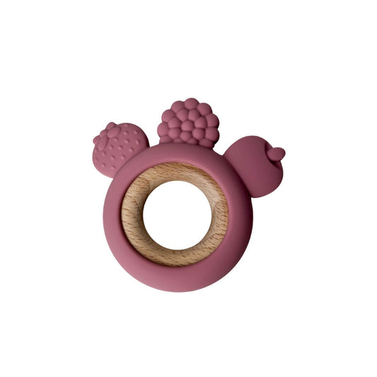 Jouet de dentition bois - Fruits rose