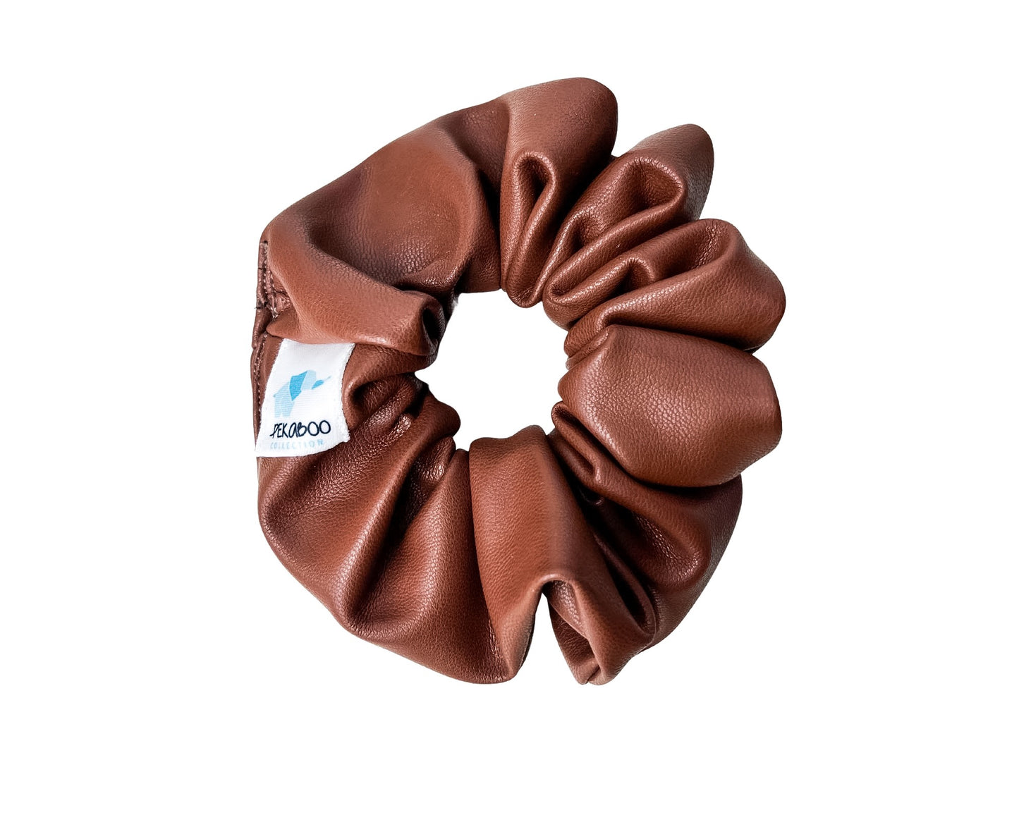 Chouchou élastique pour cheveux - Cuirette brun foncé