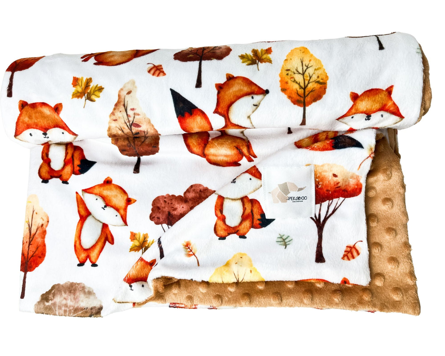 Couverture minky - Renards d'automne