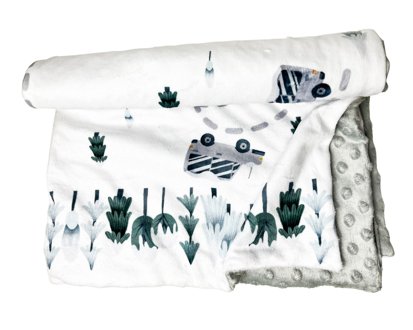 Couverture minky - Camions d'hiver