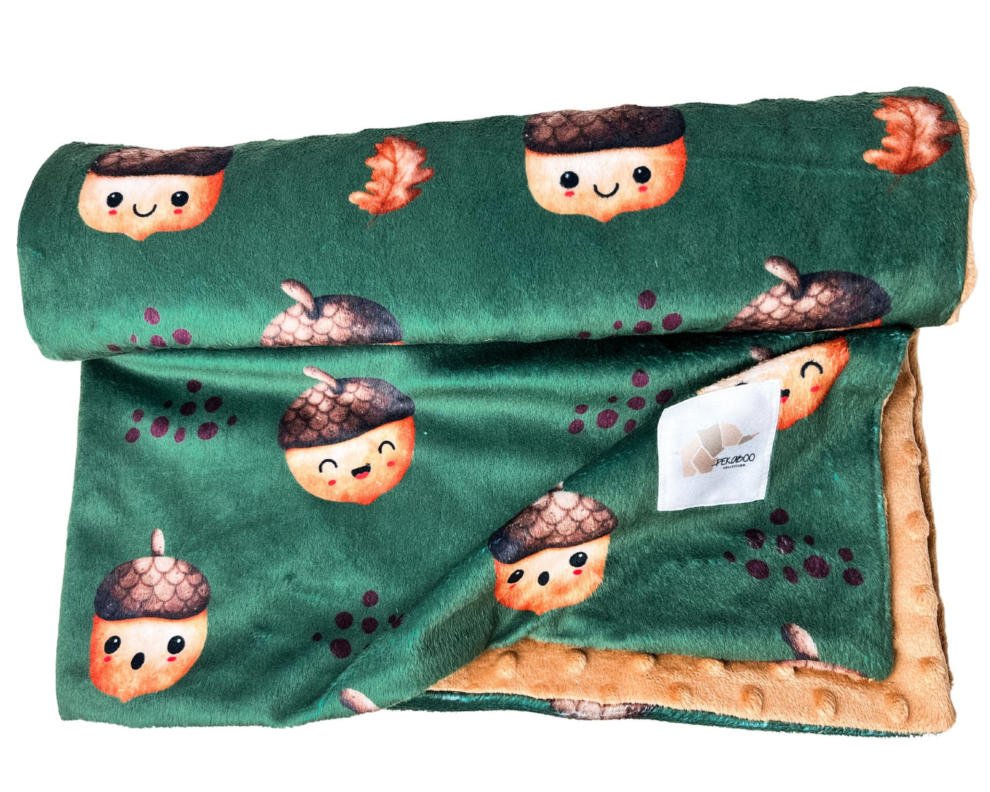 Couverture minky - Noisettes