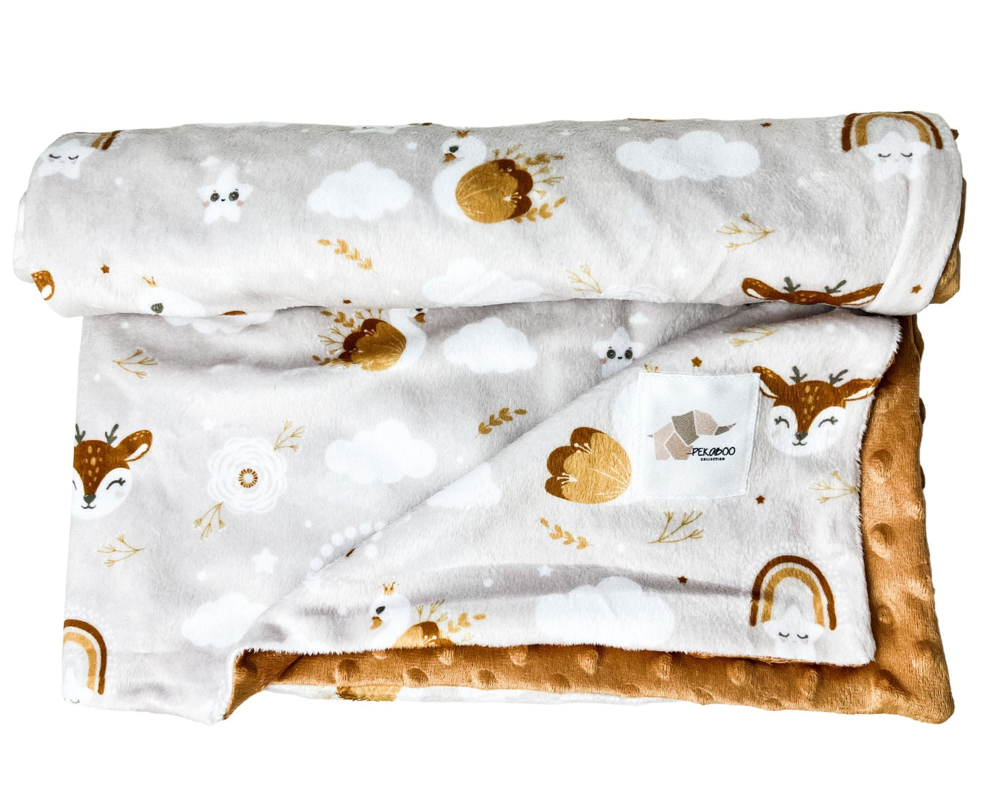 Couverture minky - Bambi et cygnes