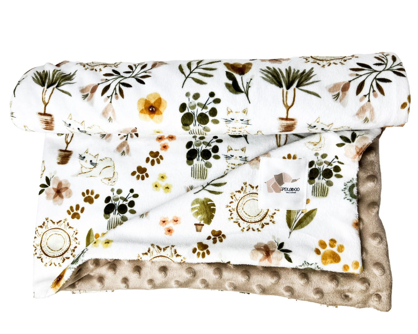 Couverture minky - Chats boho