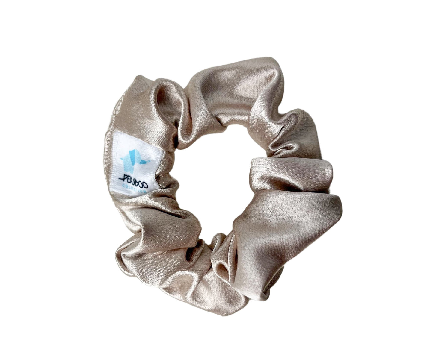 Chouchou élastique pour cheveux - Satin beige brillant