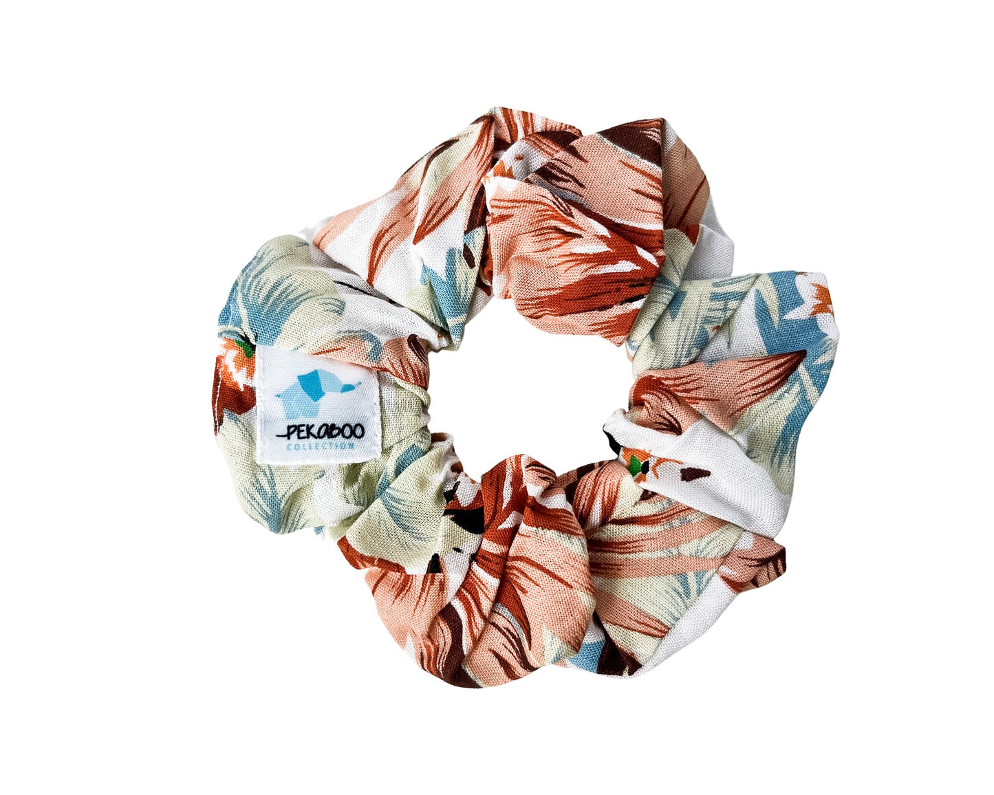 Chouchou élastique pour cheveux - Coton feuillage orange