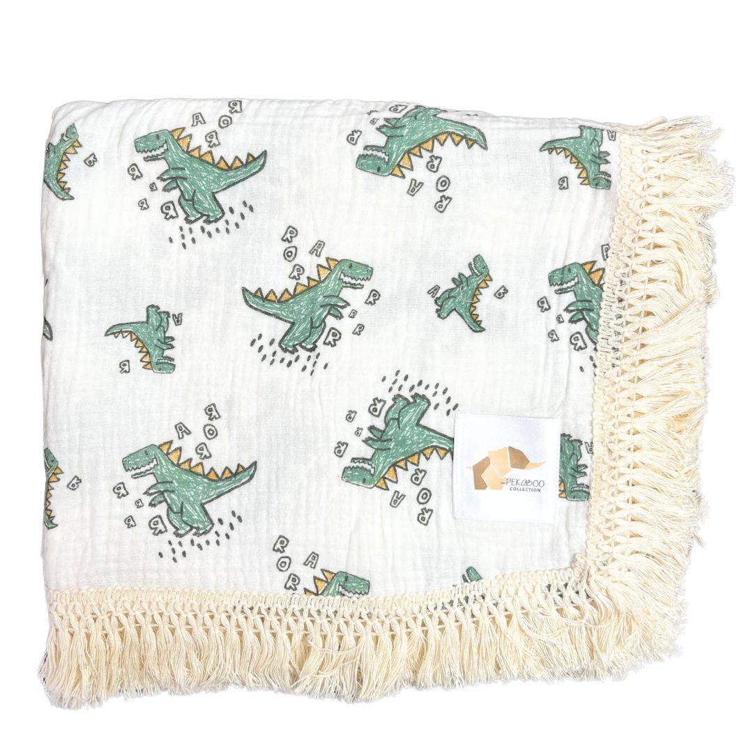 Couverture mousseline avec franges - Roar