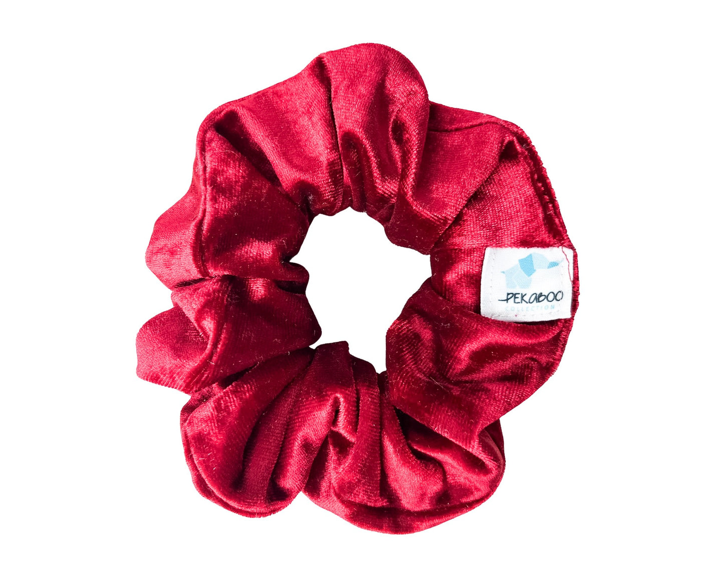 Chouchou élastique pour cheveux - Velours rouge moiré