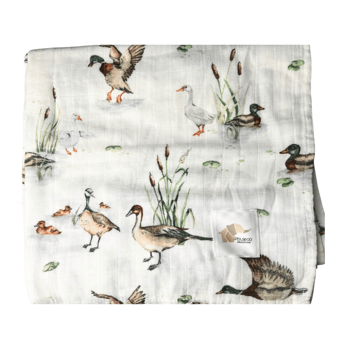 Couverture mousseline de bambou - Canards
