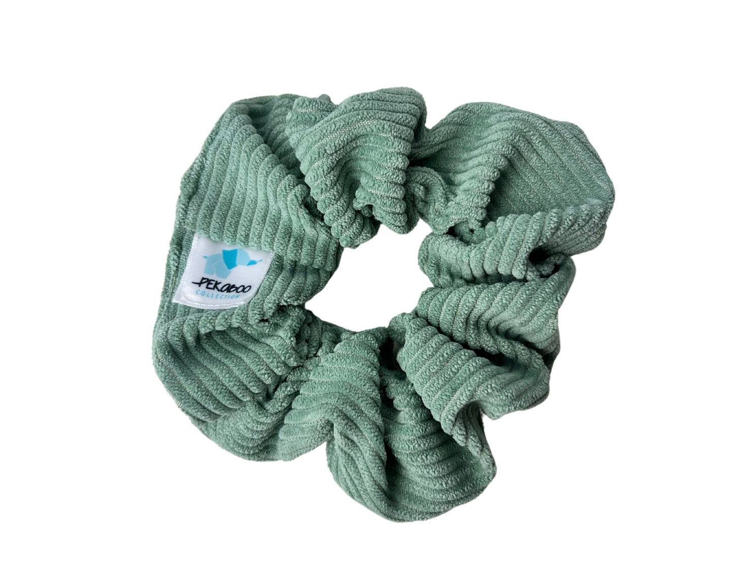 Chouchou élastique pour cheveux - Corduroy côtelé sauge