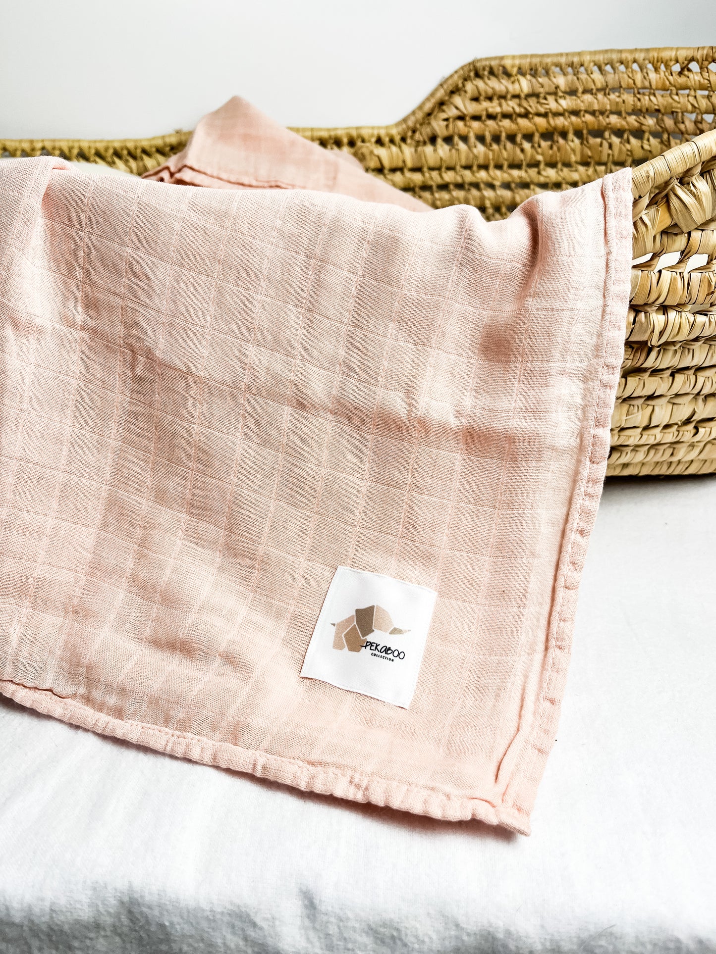Couverture mousseline de bambou - Blush rose