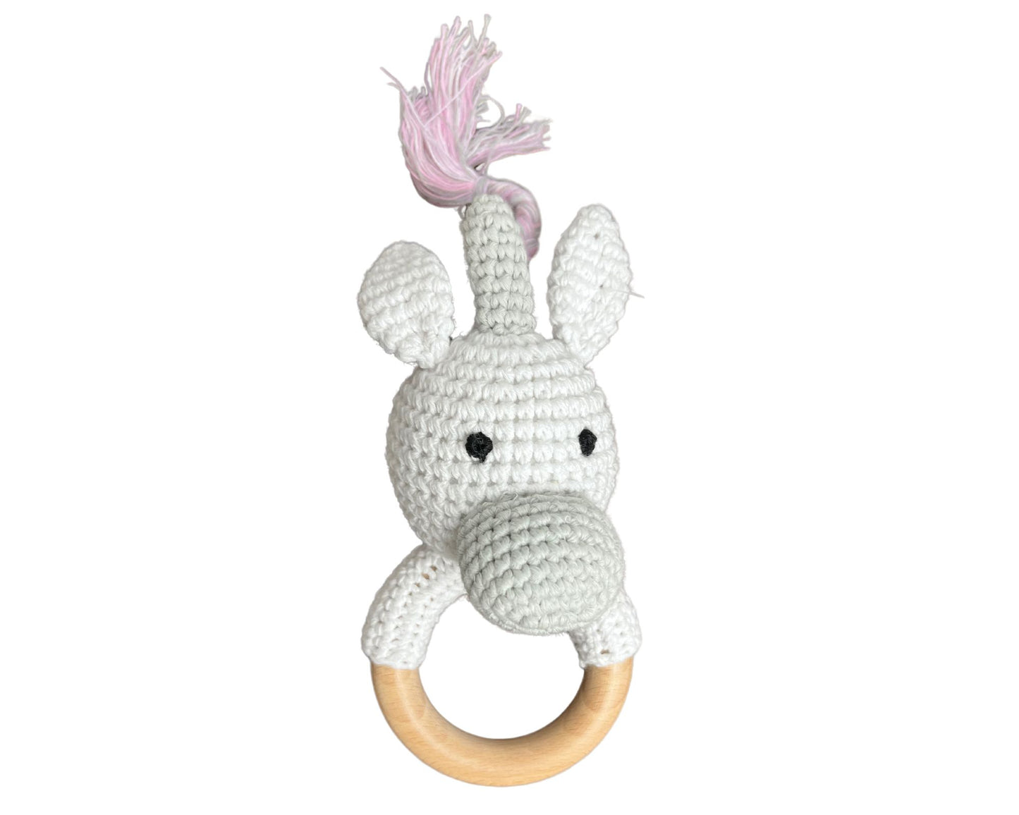 Hochet bois et crochet - Licorne
