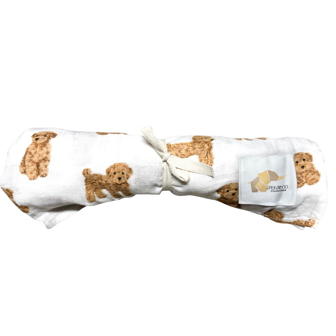 Couverture mousseline de bambou - Golden doodle