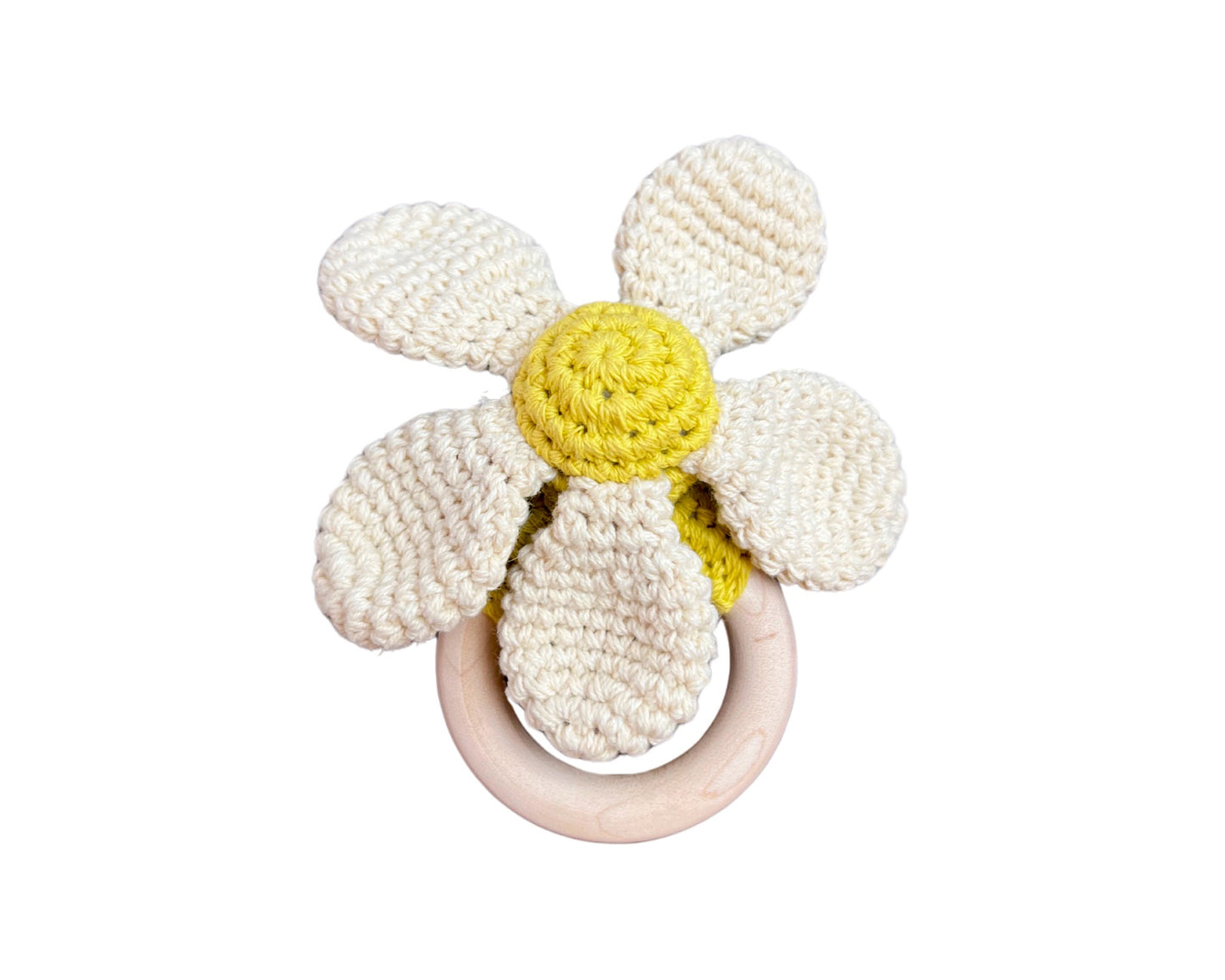 Hochet bois et crochet - Marguerite