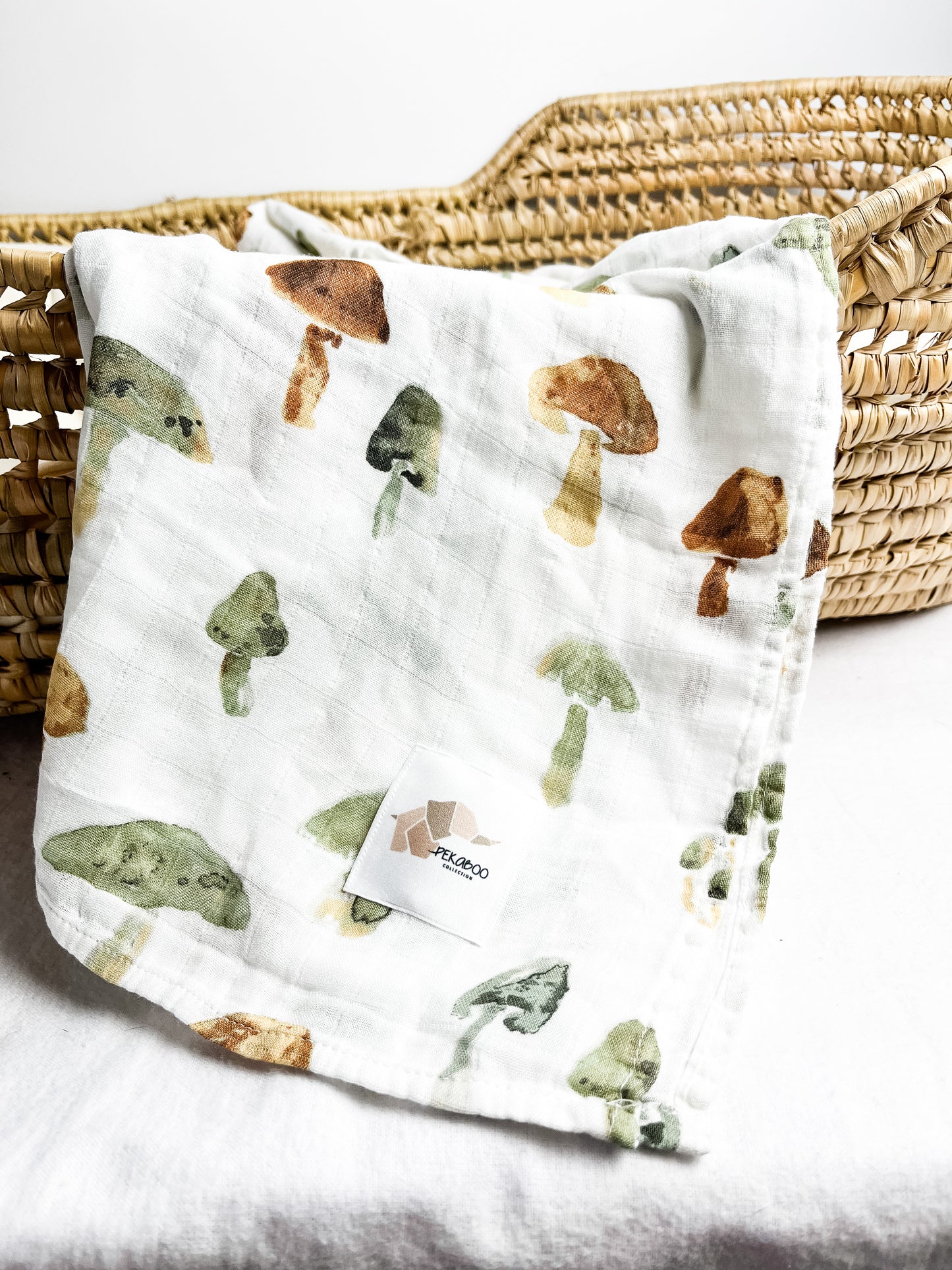 Couverture mousseline de bambou - Champignons rust