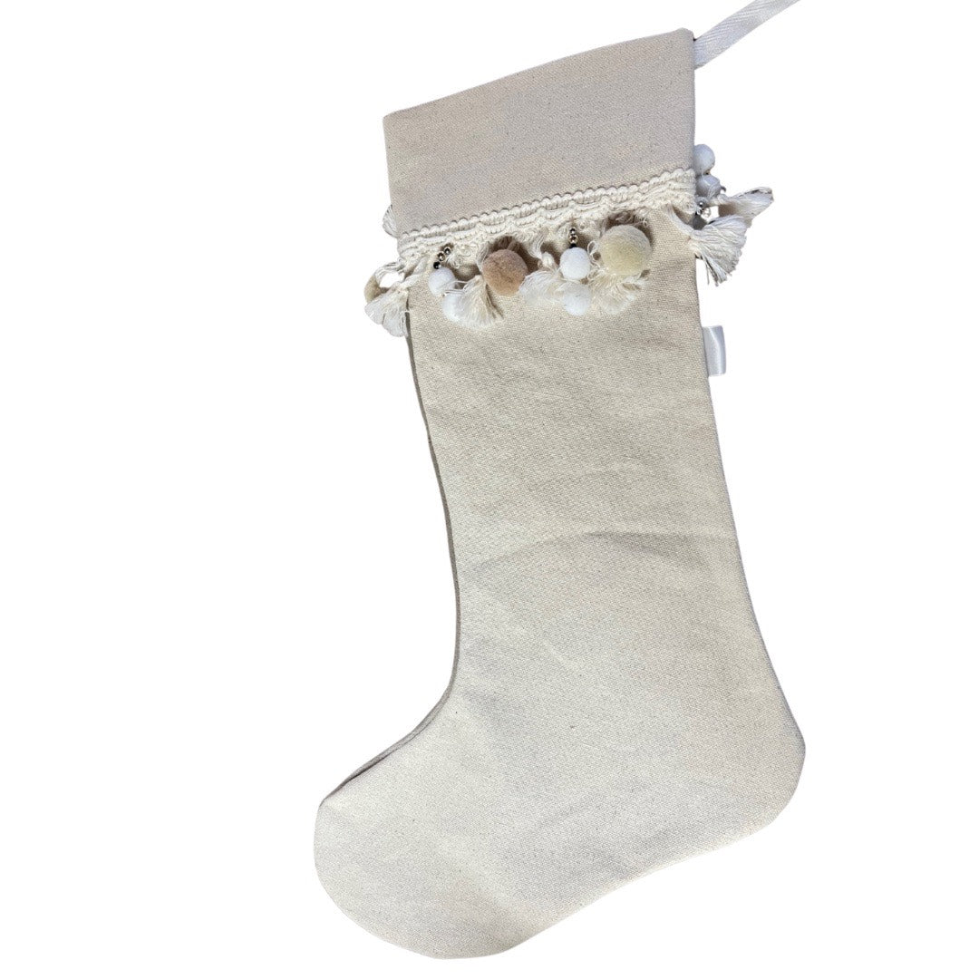 Bas de noël personnalisé - Sapins boho