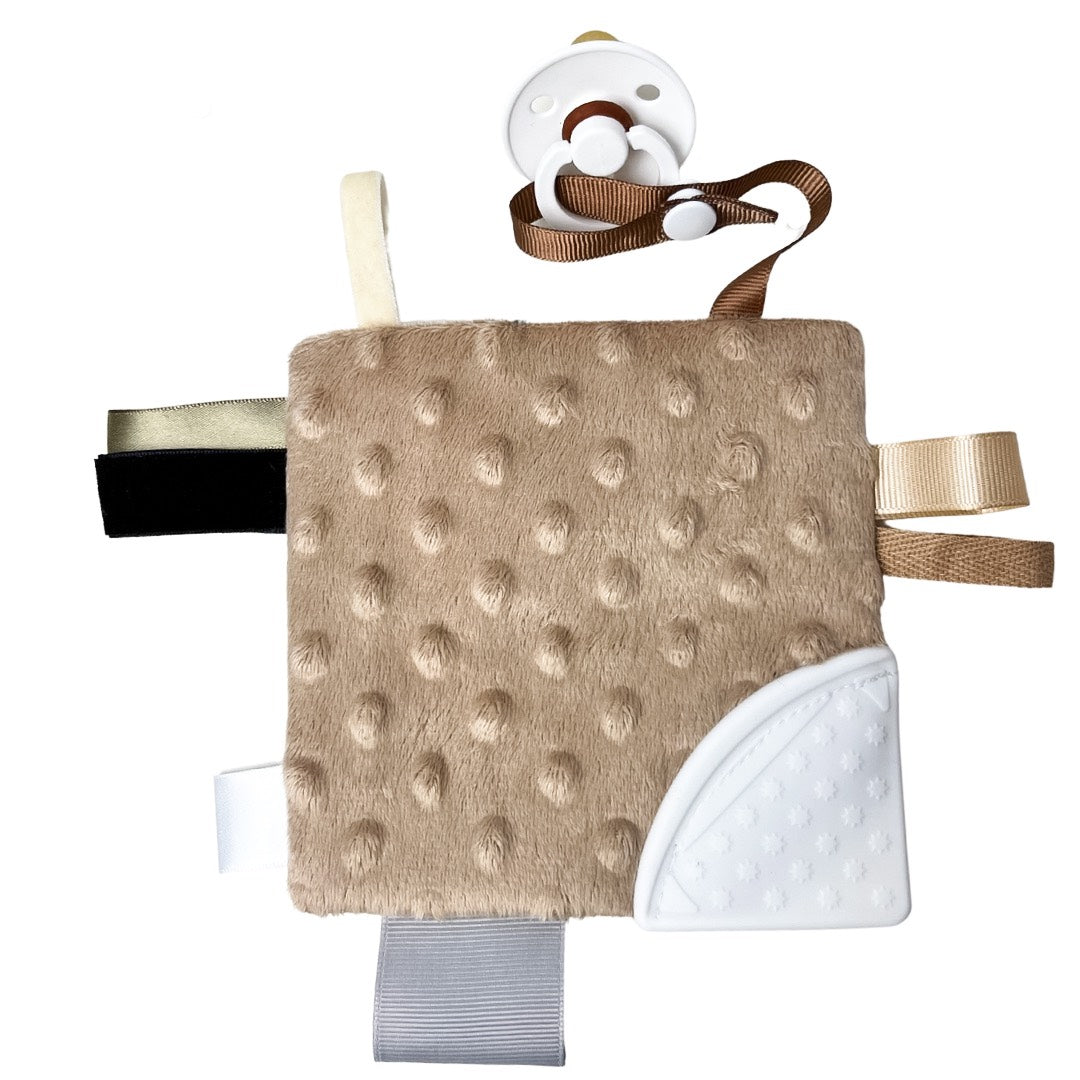 Jouet d'éveil dentition - Camions de construction beige