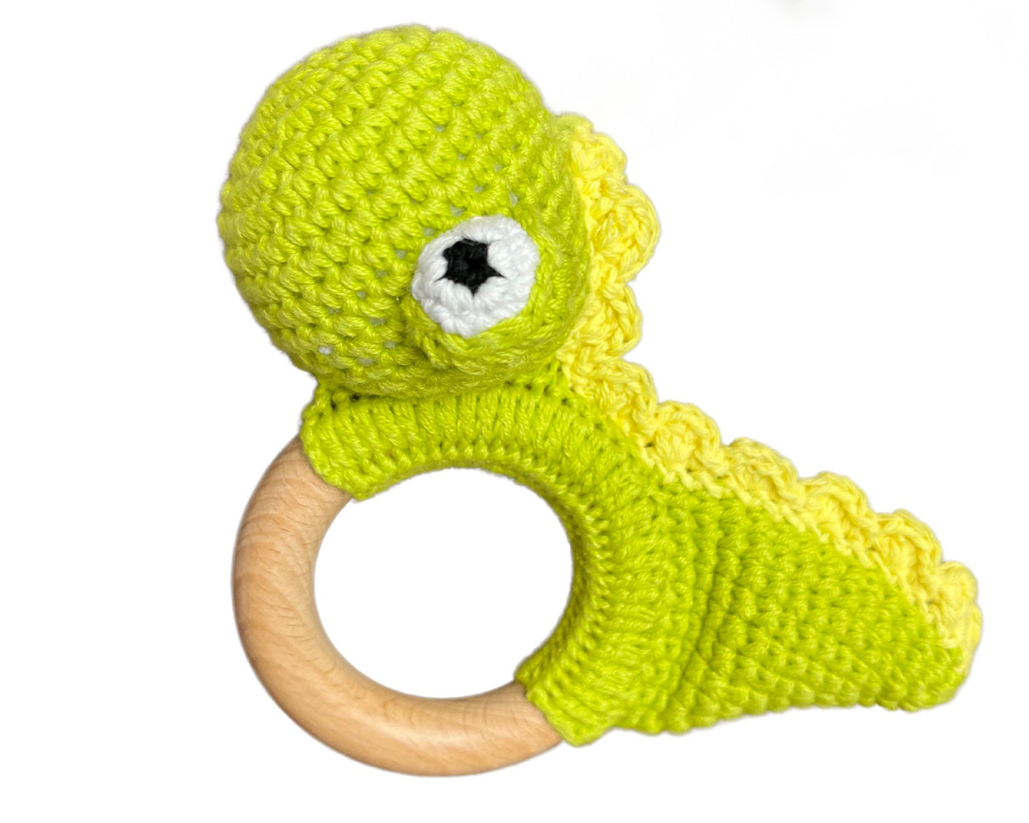 Hochet bois et crochet - Dinosaure vert