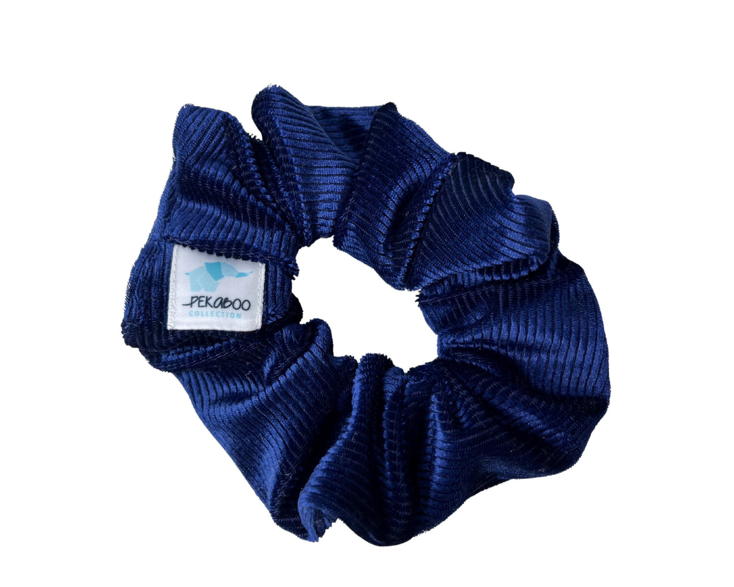 Chouchou élastique pour cheveux - Velours côtelé vintage blue