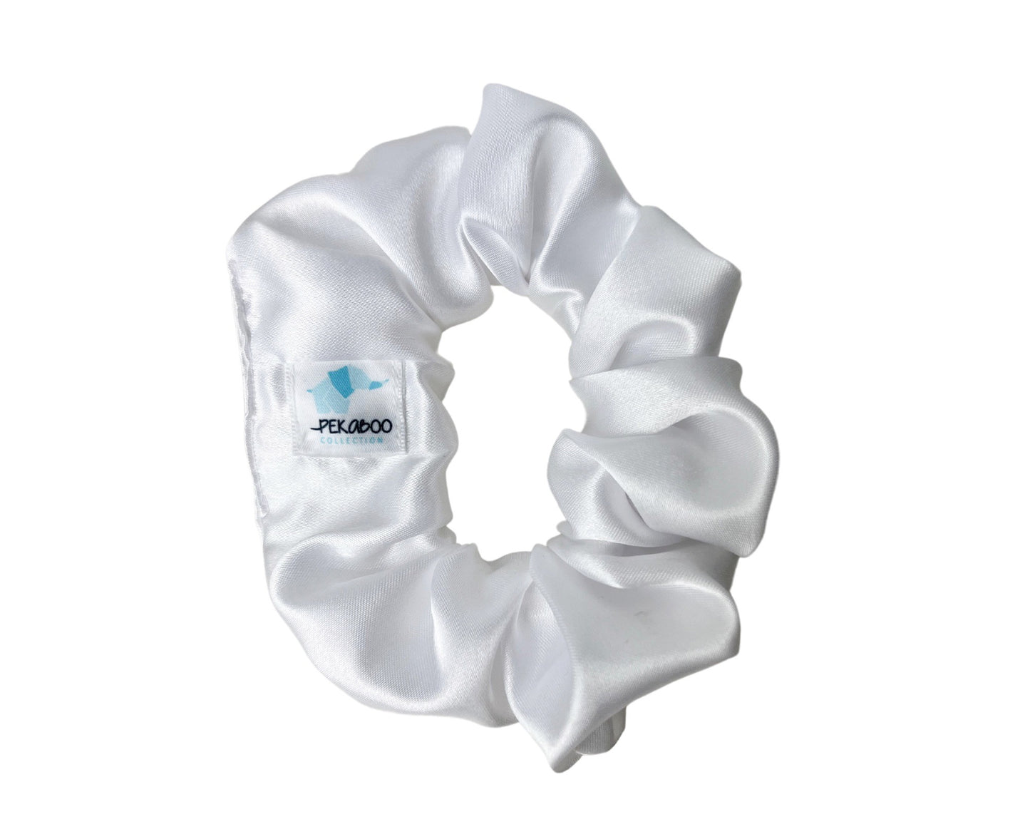 Chouchou élastique pour cheveux - Satin blanc