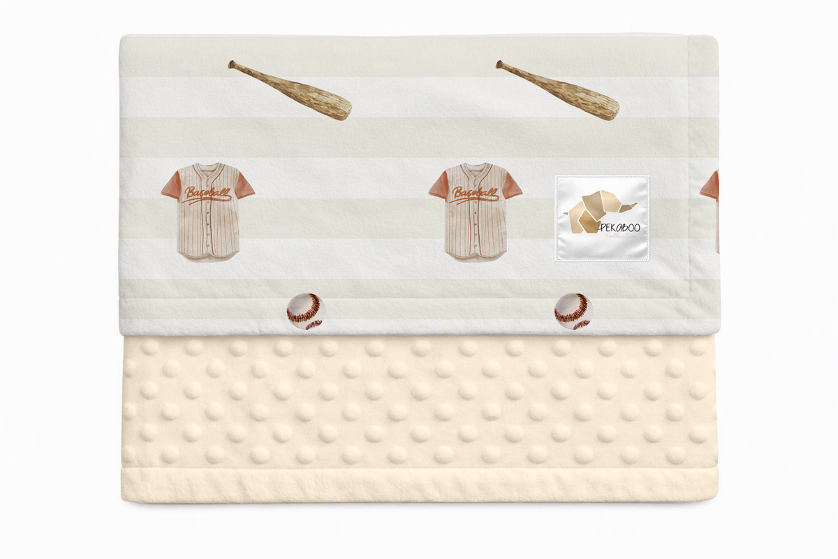 Couverture minky - Baseball bold stripes