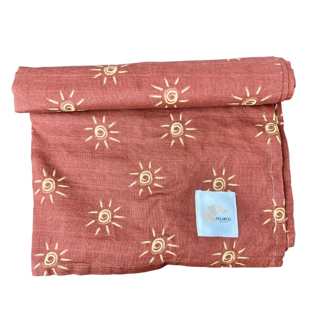 Couverture mousseline de coton - Rust sun