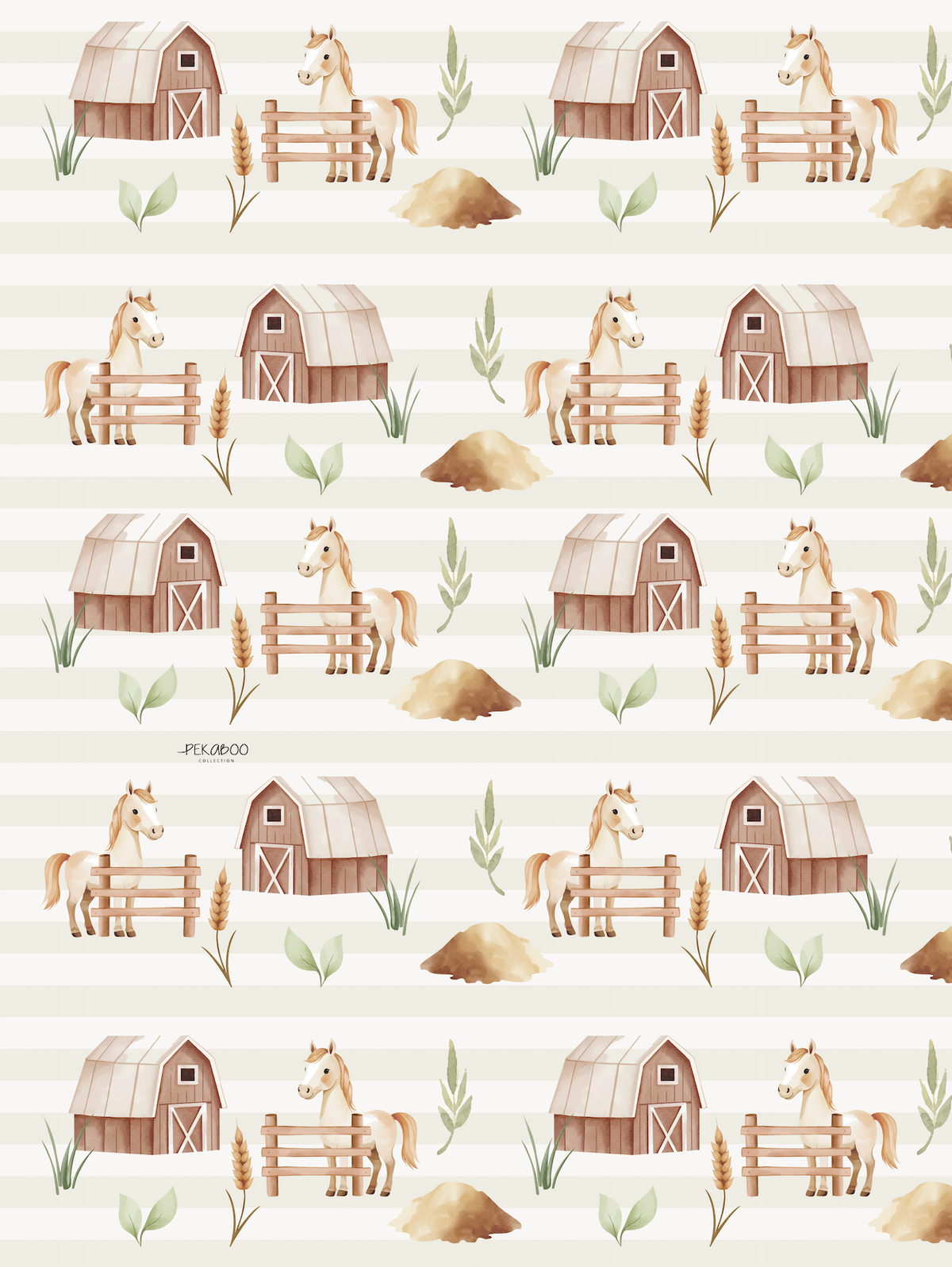 Couverture magiks - Chevaux beiges bold stripes