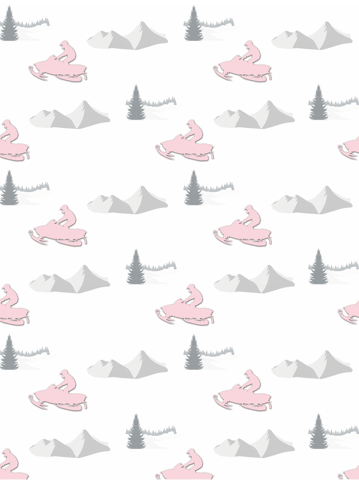 Couverture minky - Motoneiges roses