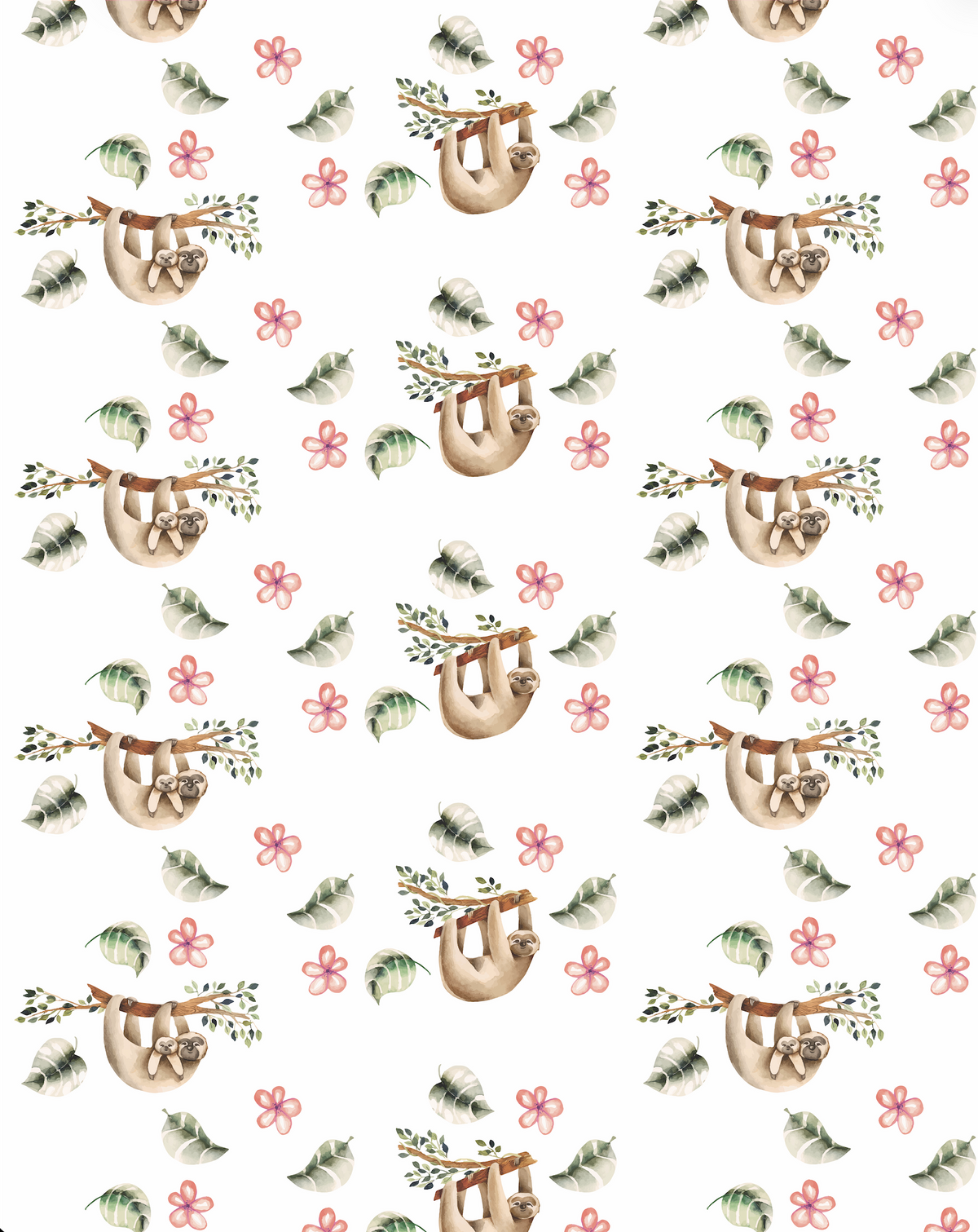 Couverture minky - Paresseux roses