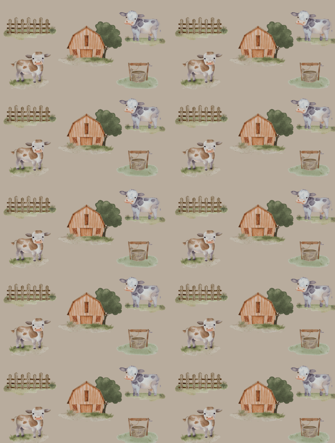 Couverture magiks - Ferme et vache taupe