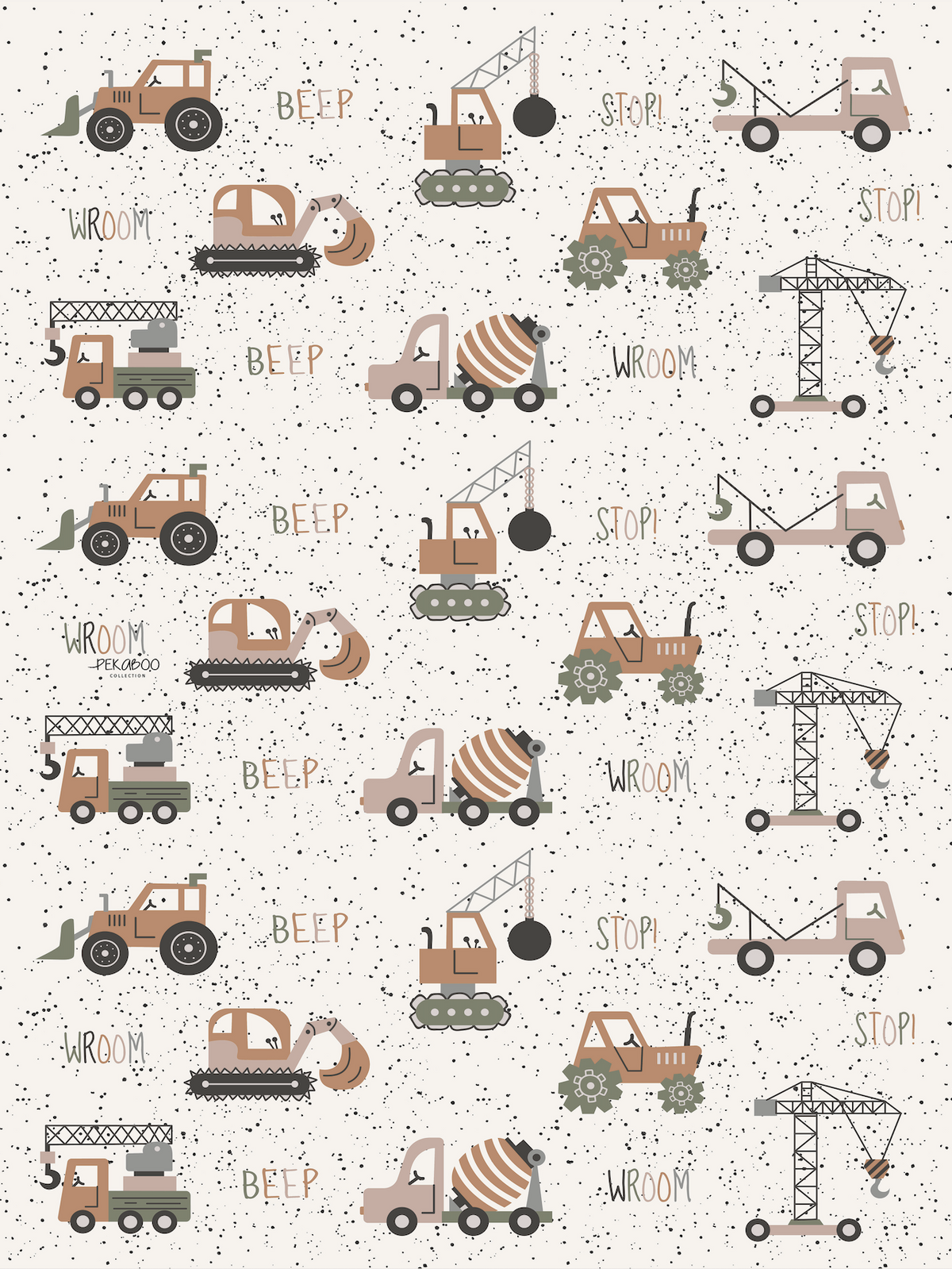 Couverture magiks - Camions de construction rust sauge