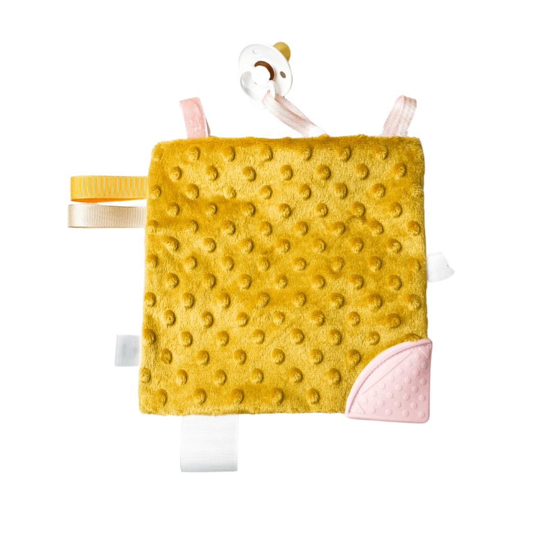 Jouet d'éveil dentition - Renards rose et moutarde