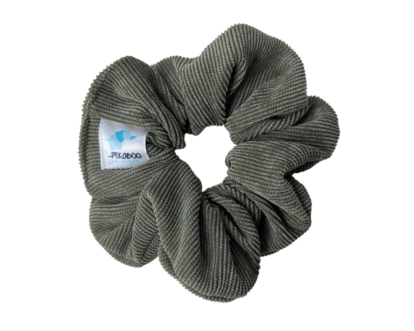 Chouchou élastique pour cheveux - Corduroy vert forêt