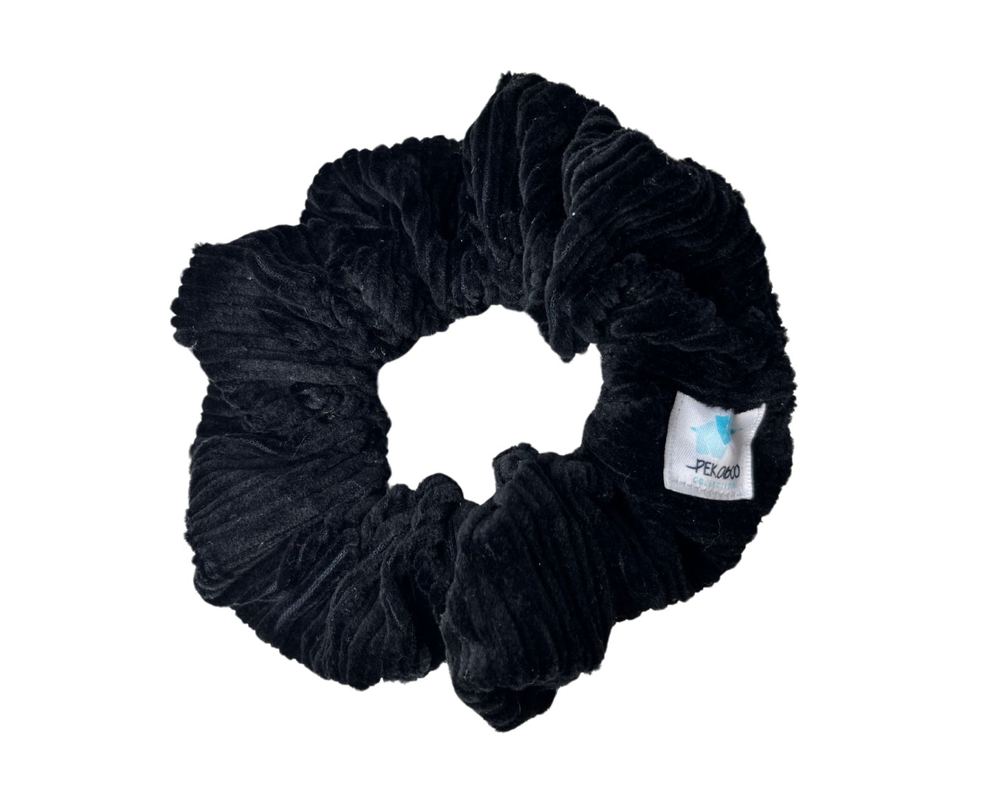 Chouchou élastique pour cheveux - Corduroy côtelé noir