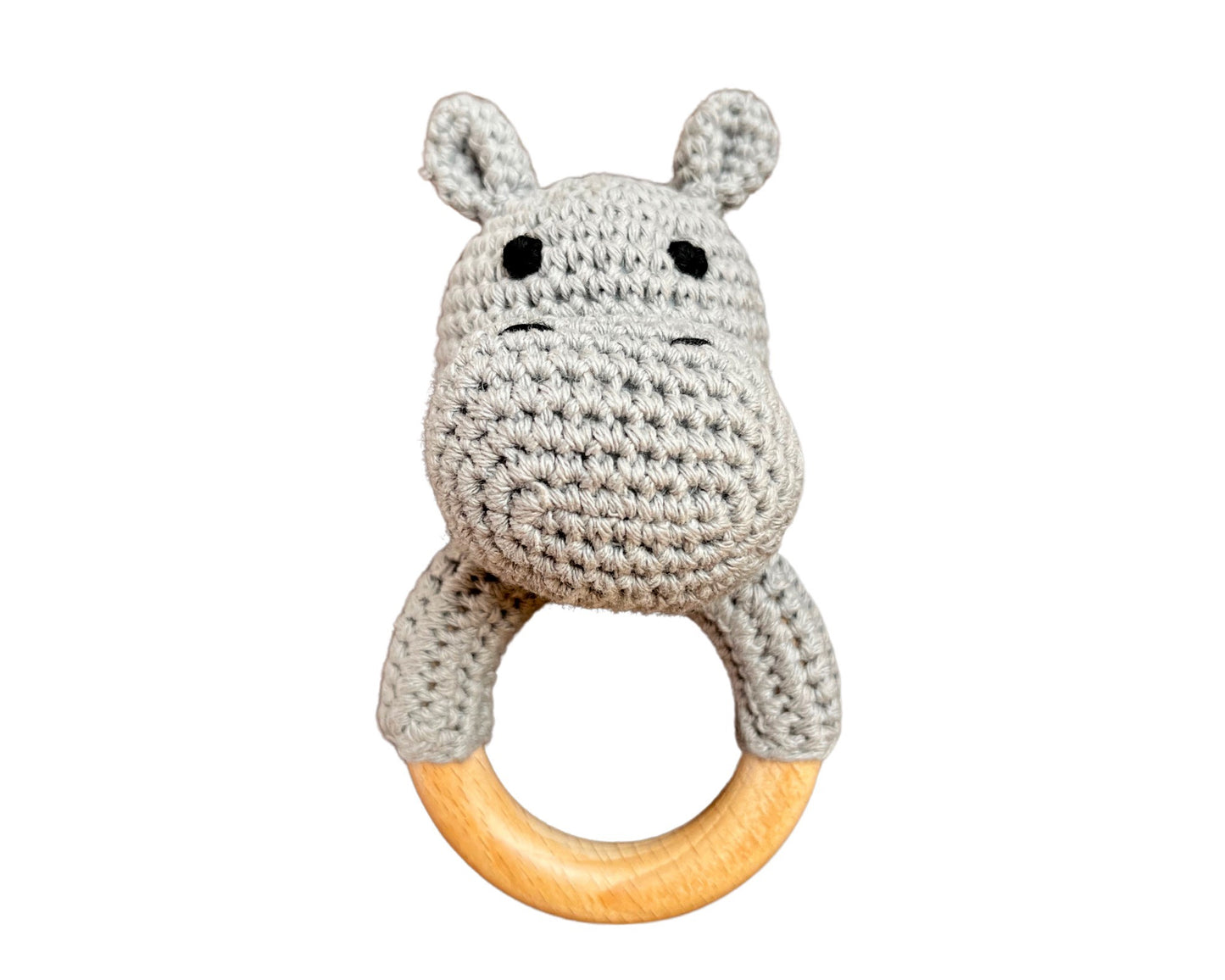Hochet bois et crochet - Hippopotame