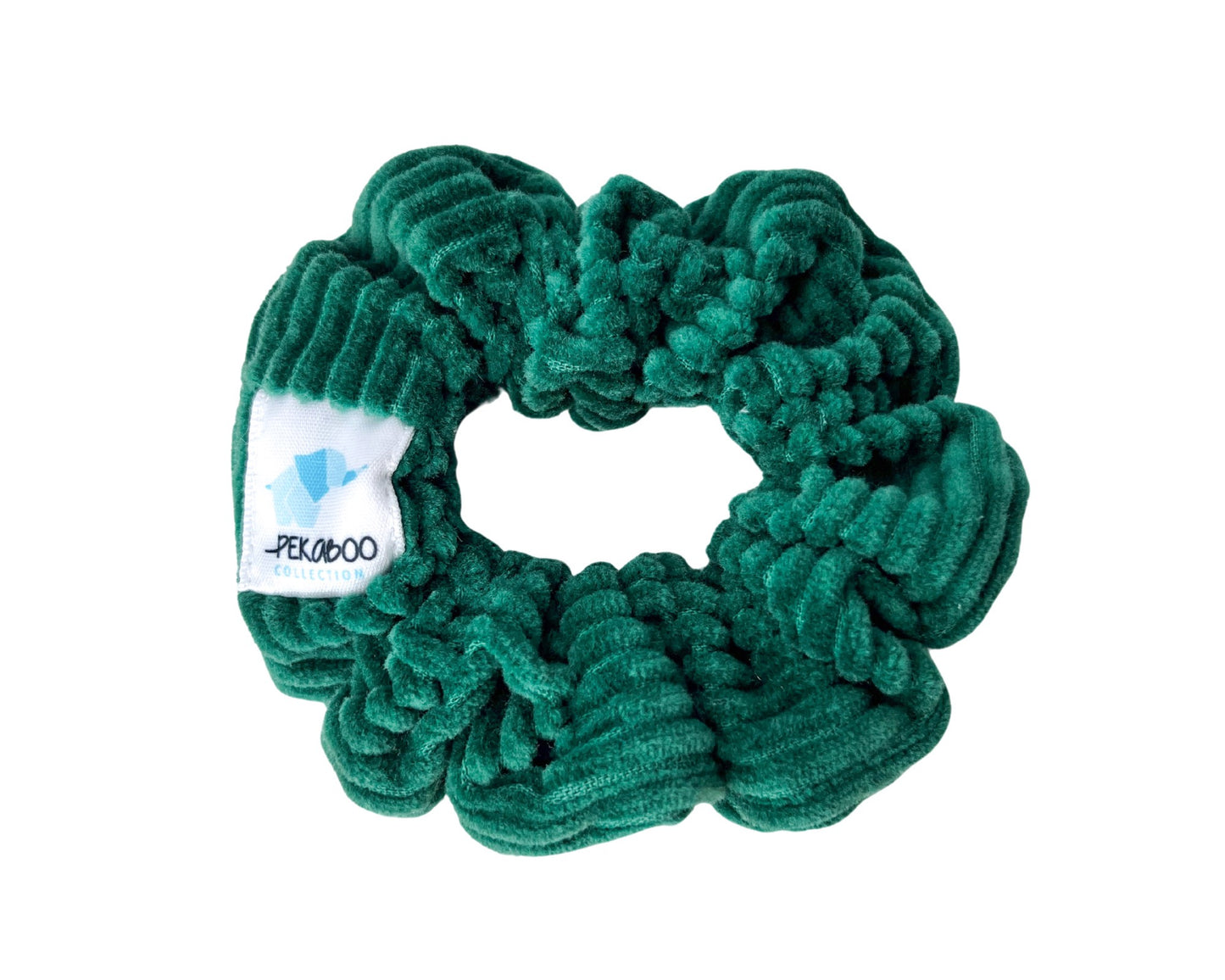 Chouchou élastique pour cheveux - Corduroy côtelé vieux vert