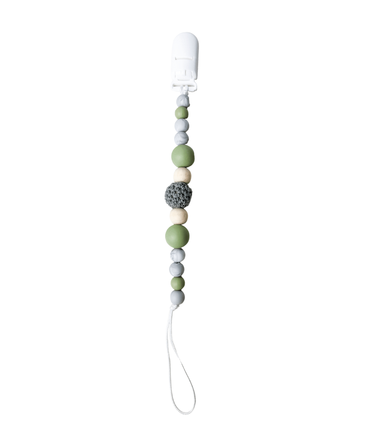 Attache-suce - Collection boho sauge et gris (Blanc)