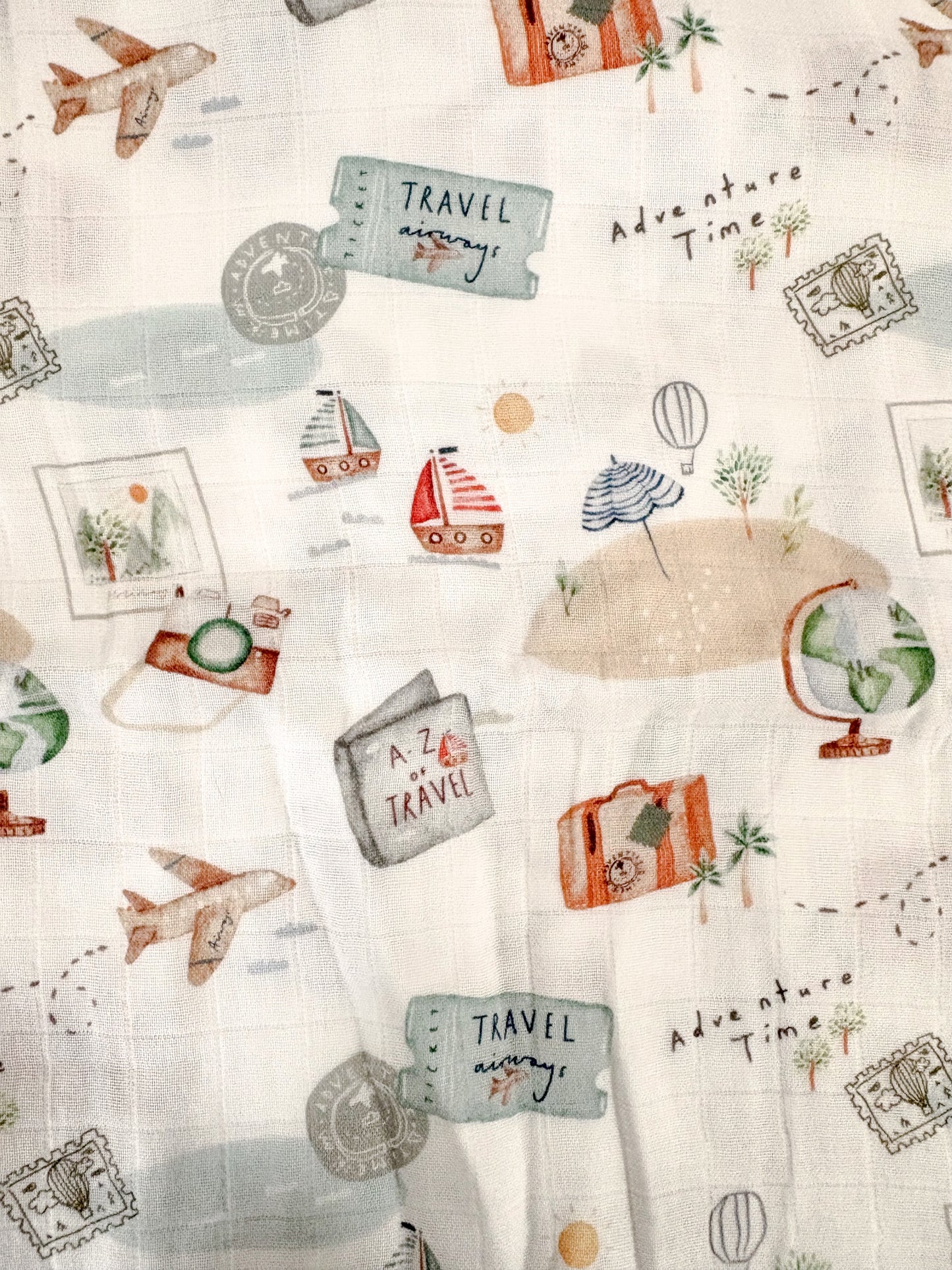 Couverture mousseline de bambou - Travel & sail boat