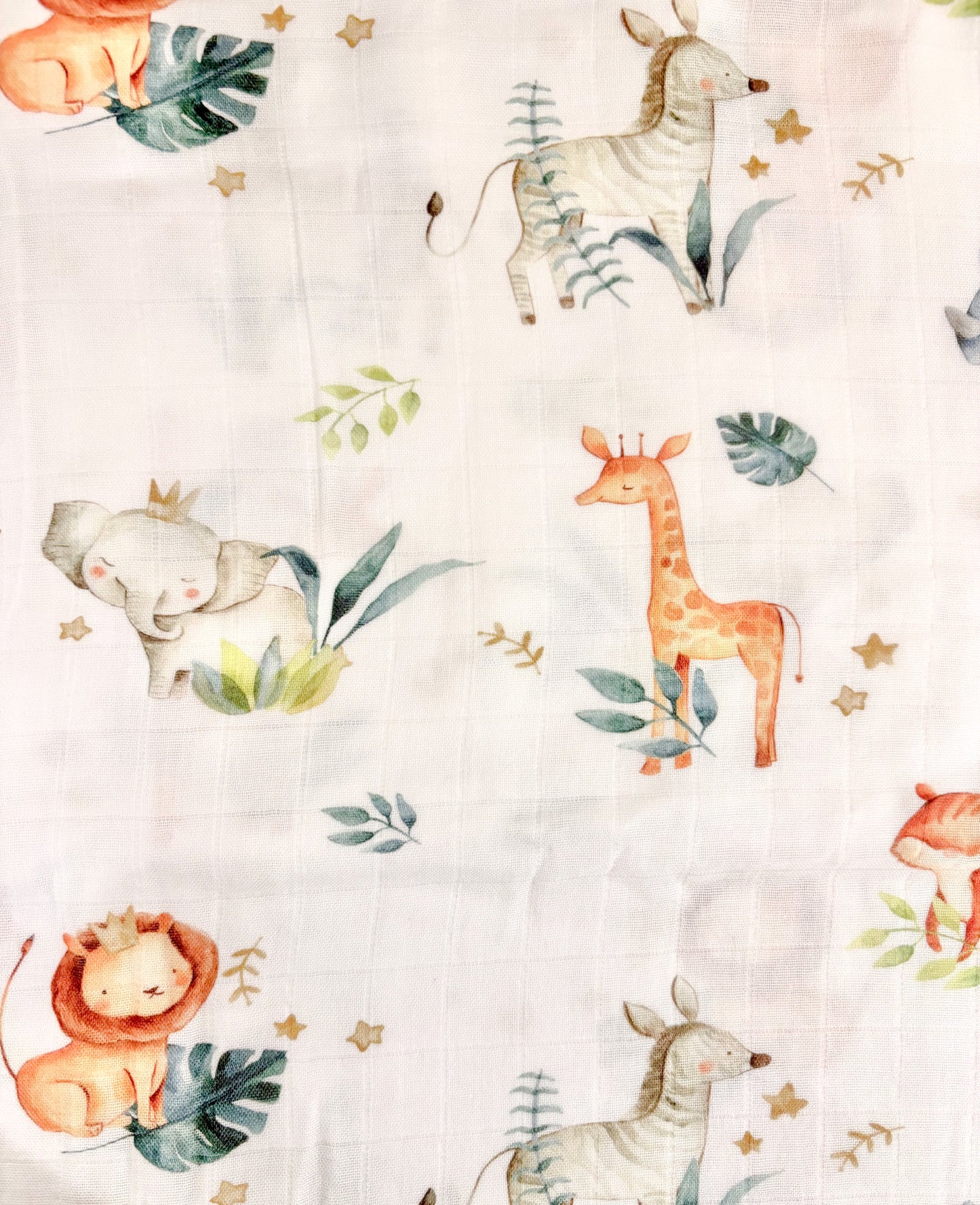 Couverture mousseline de bambou - Zoo emeraude