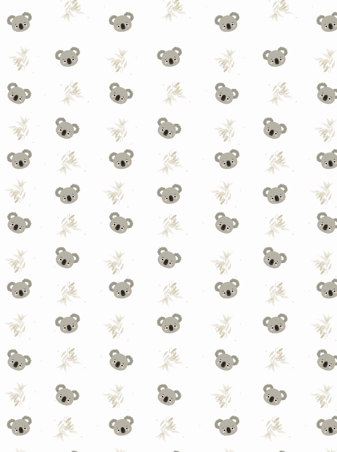 Couverture minky - Koalas feuillus et beige