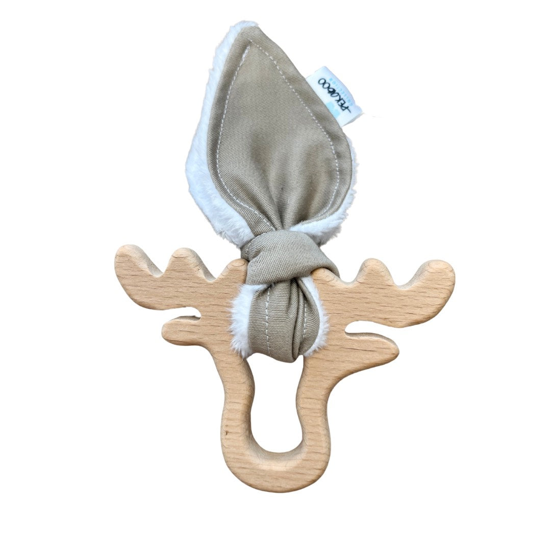Anneau de dentition bois oreille de lapin - Uni beige