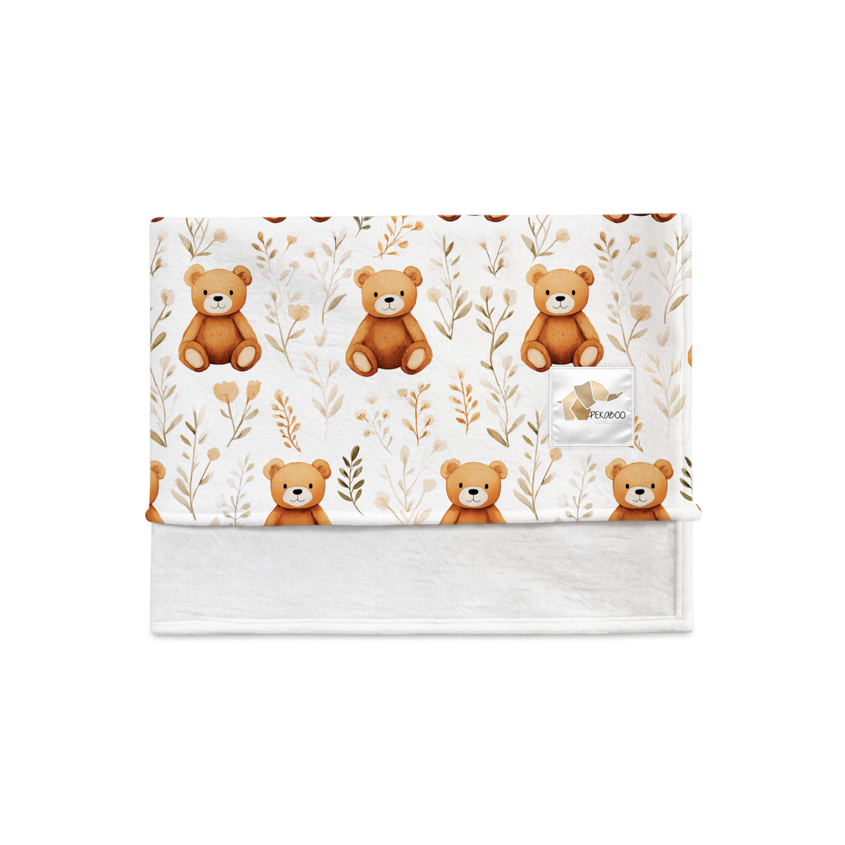 Couverture magiks - Oursons et feuillage pastel