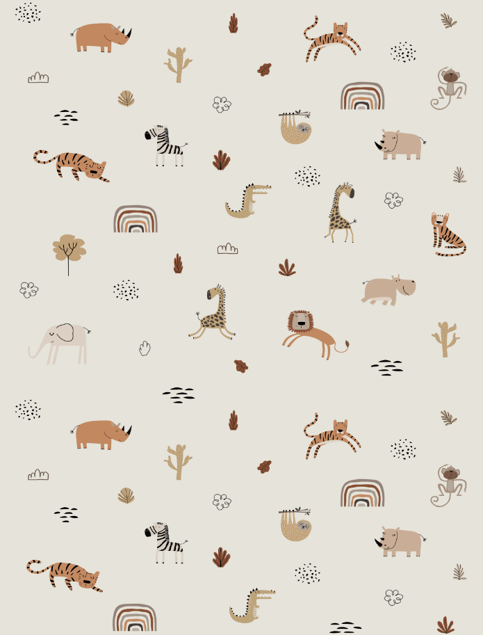 Couverture minky - Zoo rust