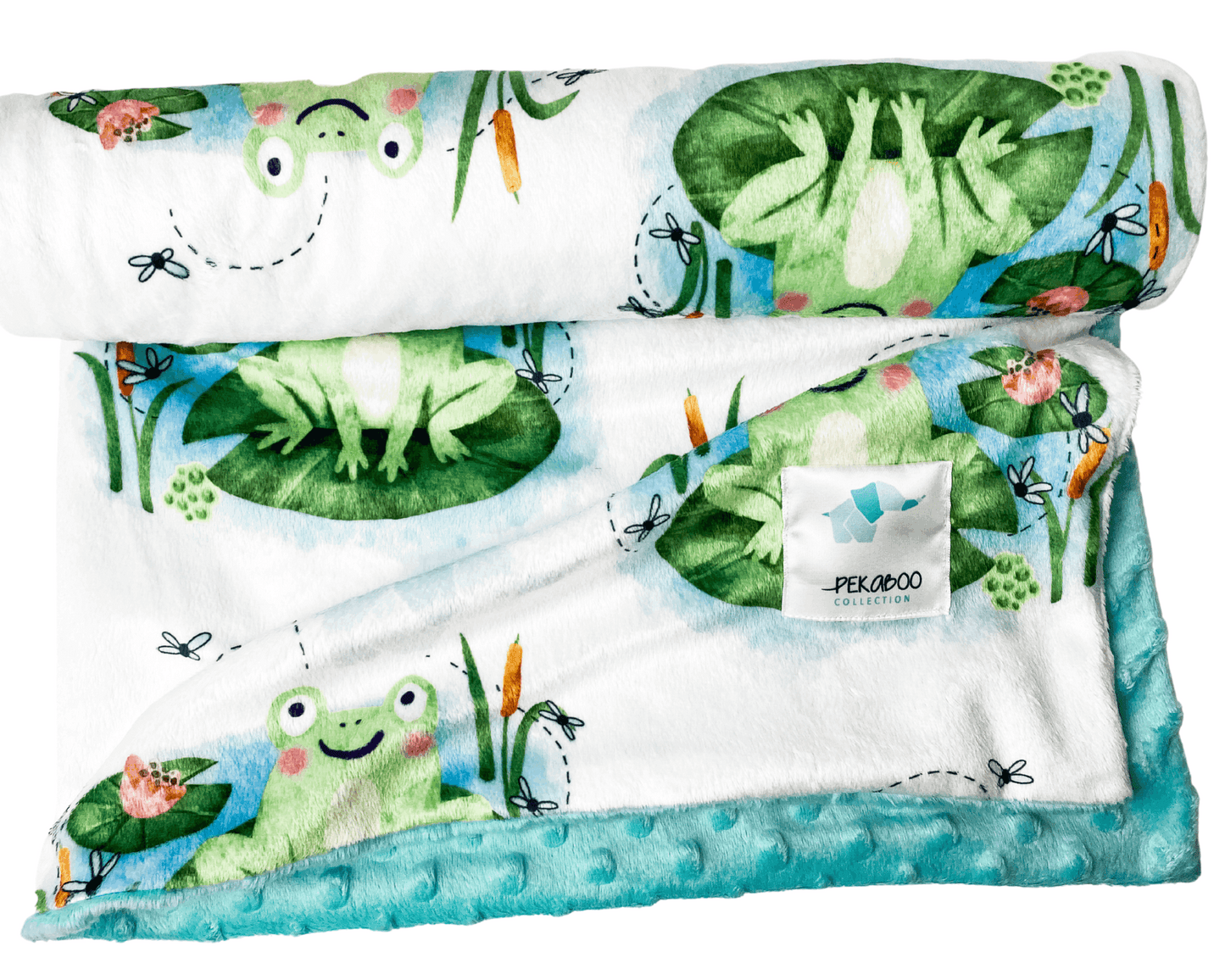 Couverture minky - Grenouilles