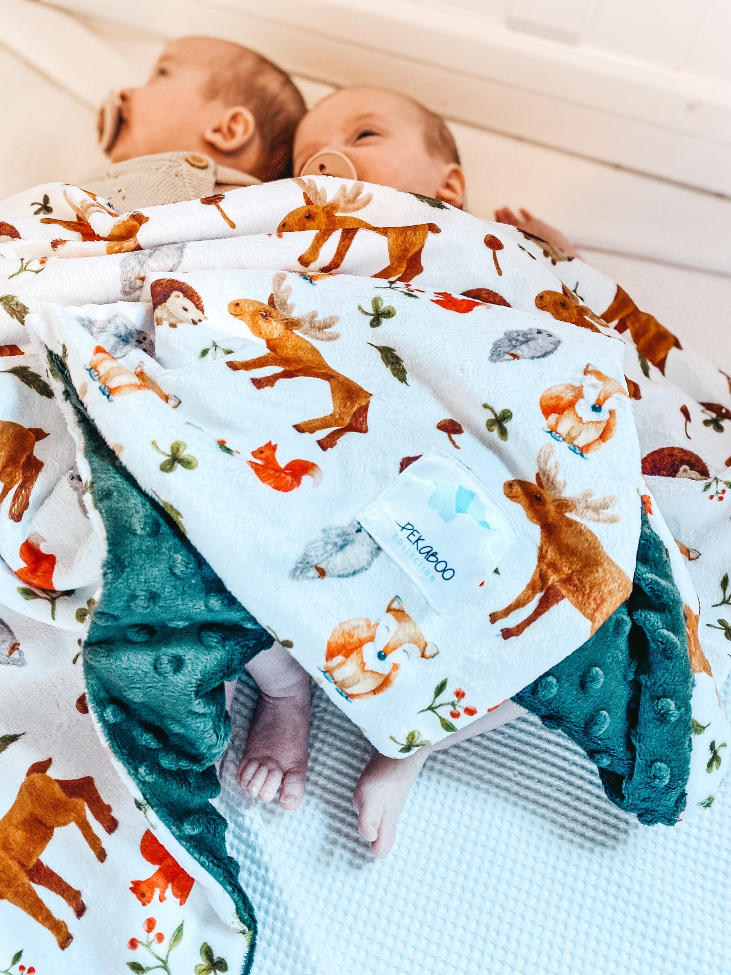 Couverture minky - Animaux d'automne
